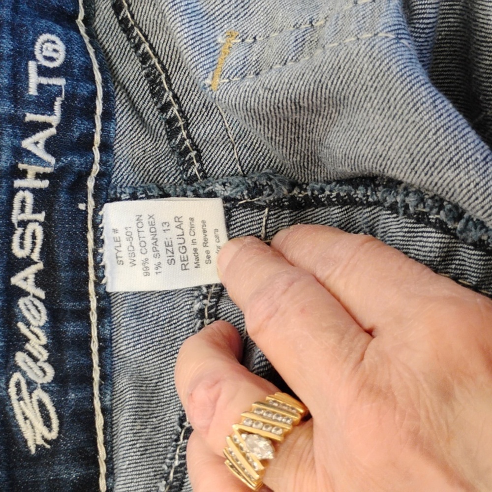 Blue Asphalt Boot Cut Jeans  Five-Pocket Design And Contrasting Stitching 13 - Picture 9 of 9